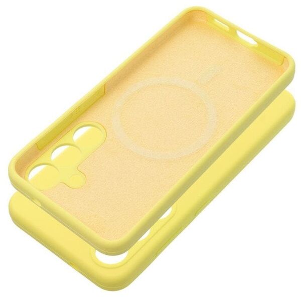 Θήκη SILICONE 2mm για SAMSUNG S25 Plus συμβατή με MagSafe κίτρινο