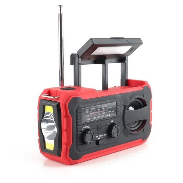 Ραδιόφωνο PRISTAR FM με φακό 4000 mAh YX328 κόκκινο