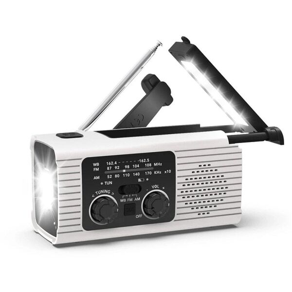 Ραδιόφωνο PRISTAR FM με φακό 4000 mAh YX318 λευκό