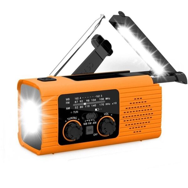 Ραδιόφωνο PRISTAR FM με φακό 4000 mAh YX318 πορτοκαλί