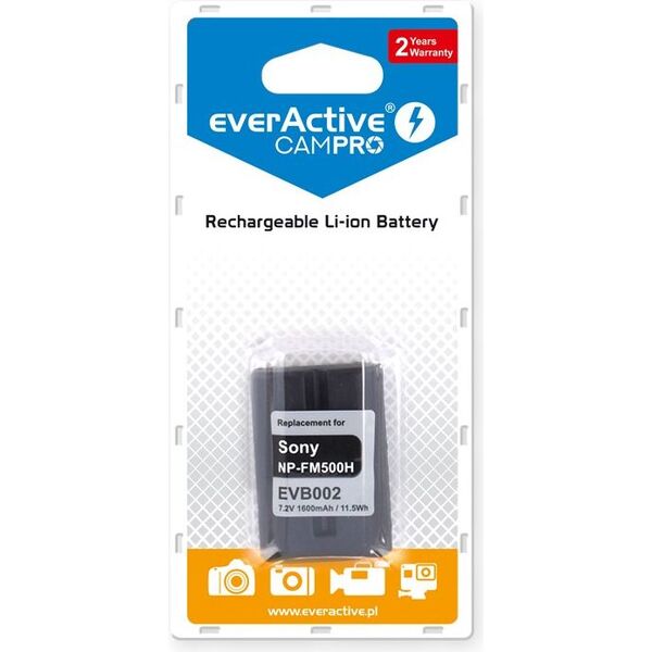 Akumulator EverActive zamiennik Sony NP-FM500H, 1600 mAh (EVB002)