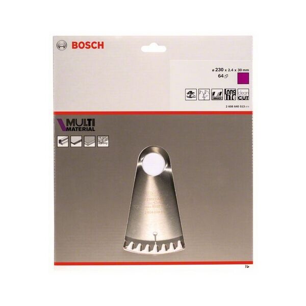 Bosch Tarcza pilarska Multi Material 230 x 2,4 x 30mm 64z - 2608640513