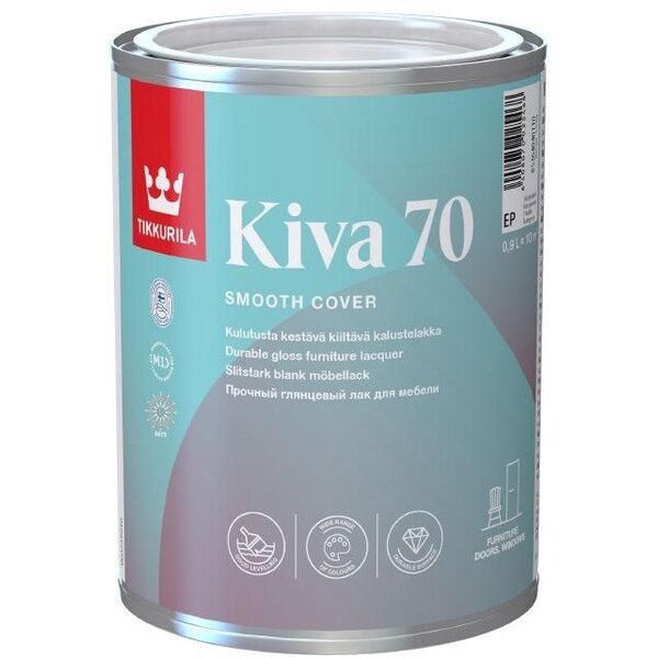 Tikkurila KIVA 70 ΒΕΡΝΙΚΙ ΕΠΙΠΛΩΝ ΓΥΑΛΙΣΤΕΡΟ 0.9L