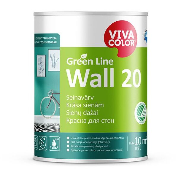 VivaColor ΒΑΦΗ GREEN LINE ΤΟΙΧΟΣ 20 A 0,9L
