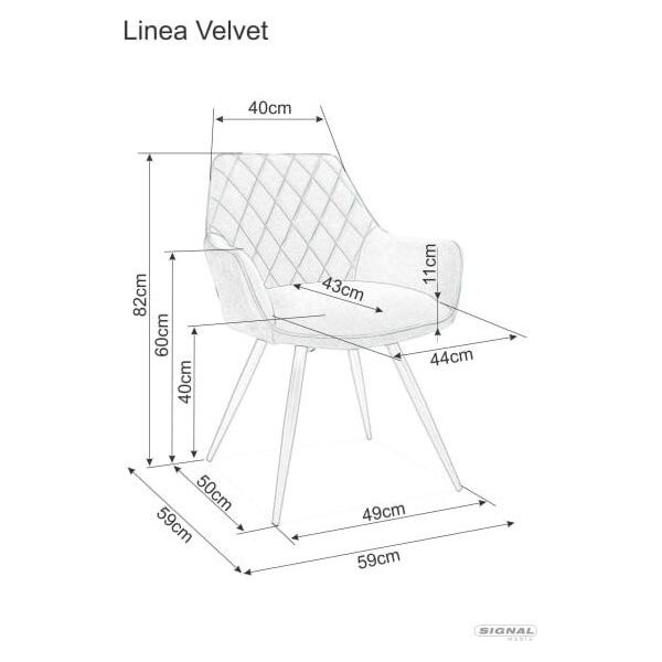 SIGNAL MEBLE Krzesło LINEA VELVET beżowe Signal