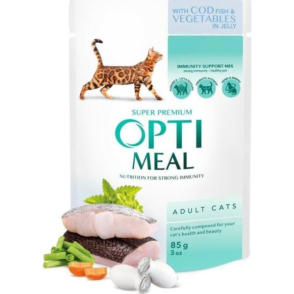 Optimeal OPTIMEAL KOT SASZ 85g DORSZ WARZYWA galaretka