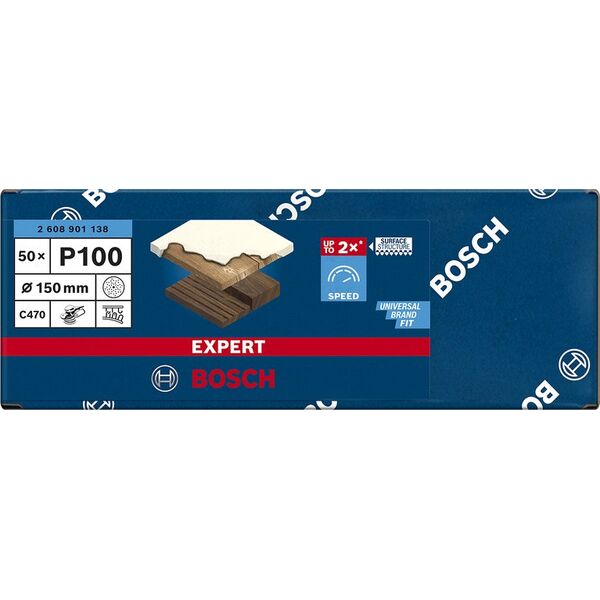 Bosch Bosch Powertools sanding sheet C470 150mm K100 50x ML - 2608901138 EXPERT RANGE