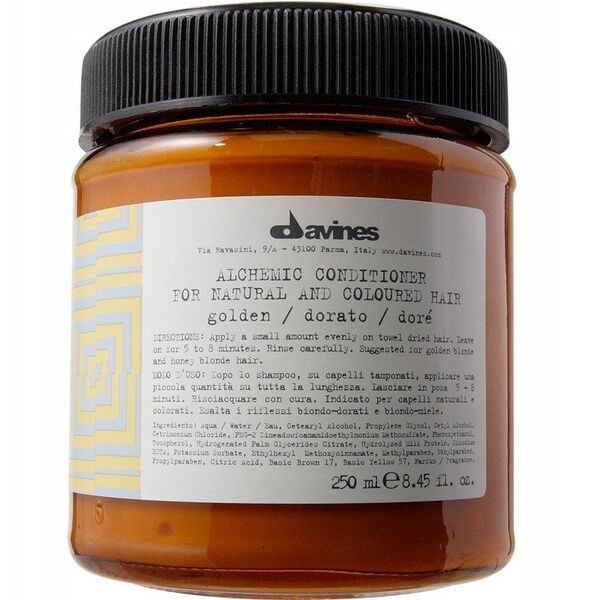 Davines DAVINES ALCHEMIC Χρυσό μαλακτικό που ενισχύει το χρώμα, ξανθά χρυσά και μελί μαλλιά 250ml