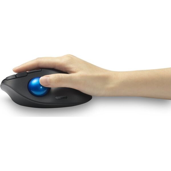 Kensington ProFit Ergo TB450 Trackball Ασύρματο Ποντίκι, RF Ασύρματο + Bluetooth, 1600 DPI, Μαύρο/Μπλε