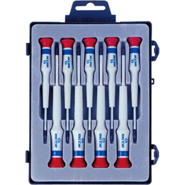King Tony ZESTAW WKRĘTAKÓW PRECYZYJNYCH 9cz. TORX T4 - T20 x 40/50mm, PUDEŁKO PLAST. King Tony