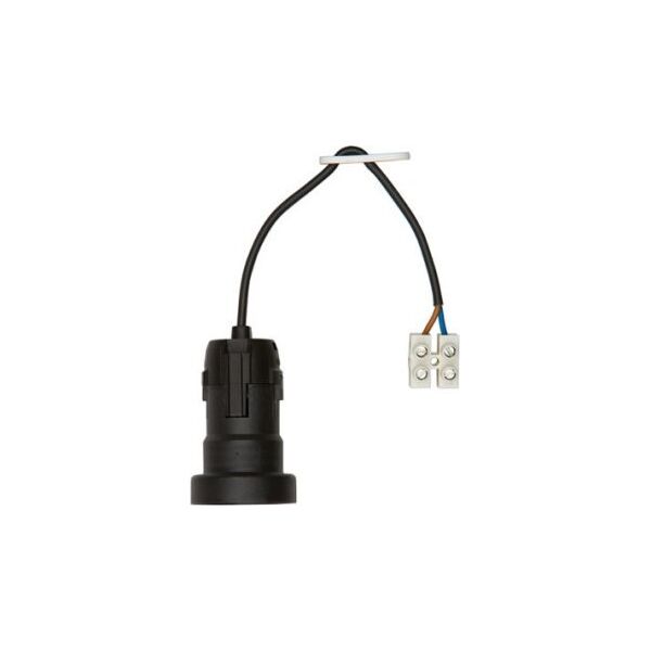 Bachmann BACHMANN gniazdo budowlane E27, H03VV-F 2x0,75mm, czarne, 0,2 m