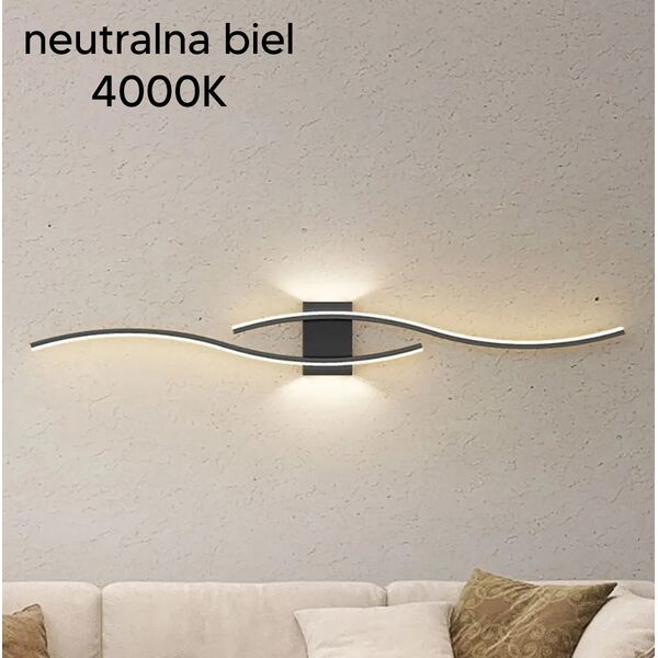 Kinkiet ATL ZD149A Lampa scienna kinkiet czarny 60cm  day light