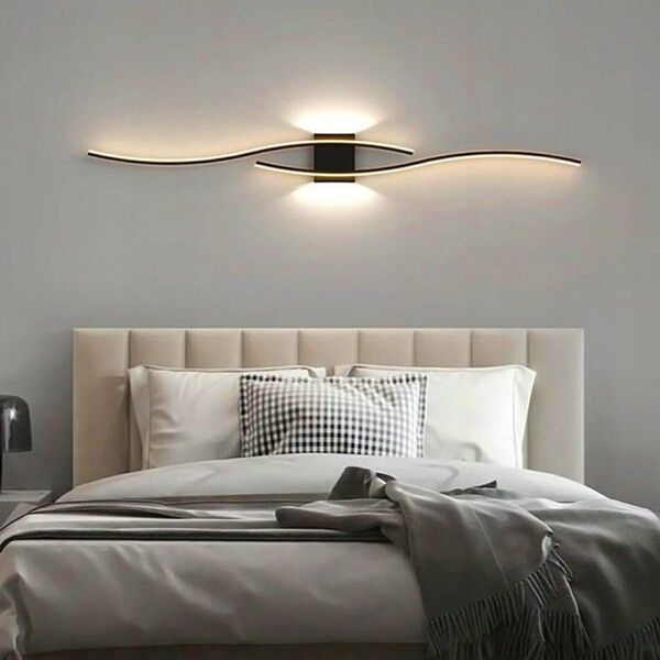 Kinkiet ATL ZD149B Lampa scienna kinkiet czarny 60cm  ciepły biały