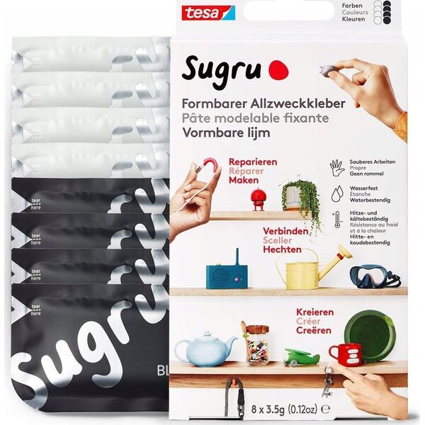 Pistolet do kleju Tesa tesa Sugru formbarer Allzweckkleber 8er Schwarz/Weiss