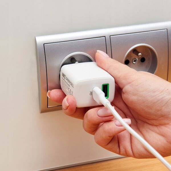 Φορτιστής τοίχου Greencell PowerSource Duo30 Λευκός 30W USB-C USB-A Power Delivery QC3.0- 1x USB-C, 1x USB-A