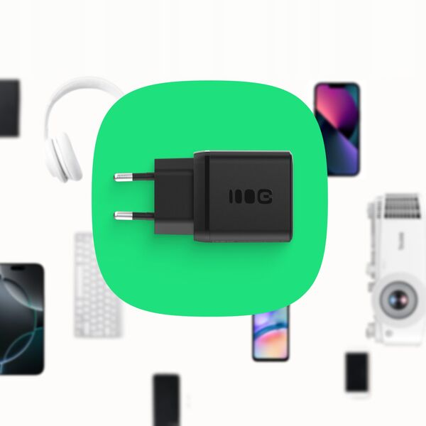 Green Cell PowerSource Duo30 Μαύρος Φορτιστής τοίχου 30W USB-C USB-A Power Delivery QC3.0- 1x USB-C, 1x USB-A