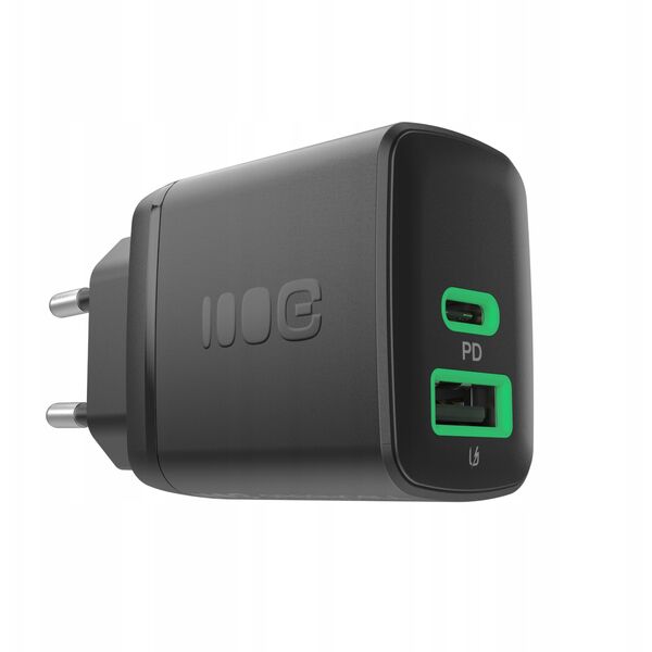 Green Cell PowerSource Duo30 Μαύρος Φορτιστής τοίχου 30W USB-C USB-A Power Delivery QC3.0- 1x USB-C, 1x USB-A