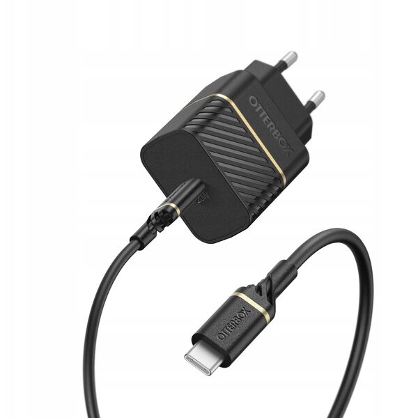 EU WALL CHARGER 20W 1X USB-C/20W USB-PD USB C-C CABLE 1M BLAC