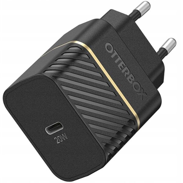 EU WALL CHARGER 20W 1X USB-C/20W USB-PD USB C-C CABLE 1M BLAC