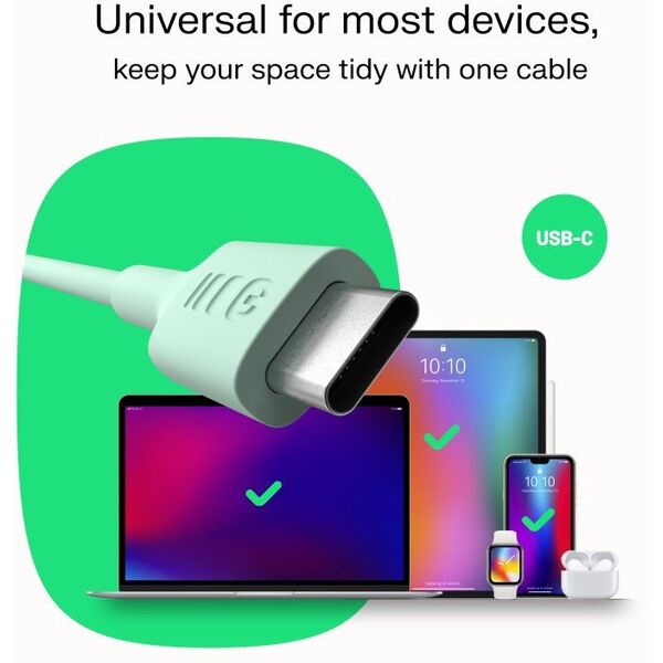 Καλώδιο USB-C 0,3m 100W Green Cell PowerFlex Γρήγορη Φόρτιση PD Panther Black
