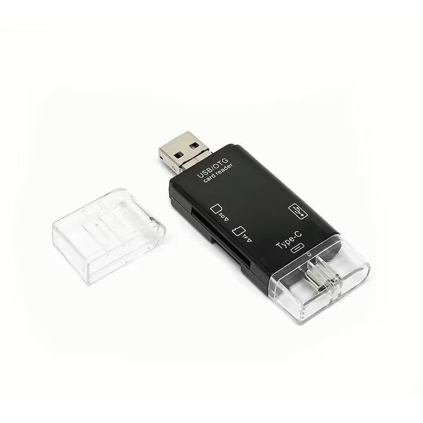 RoGer OTG USB-C/USB/microUSB Cardreader TF / SD + USB 2.0