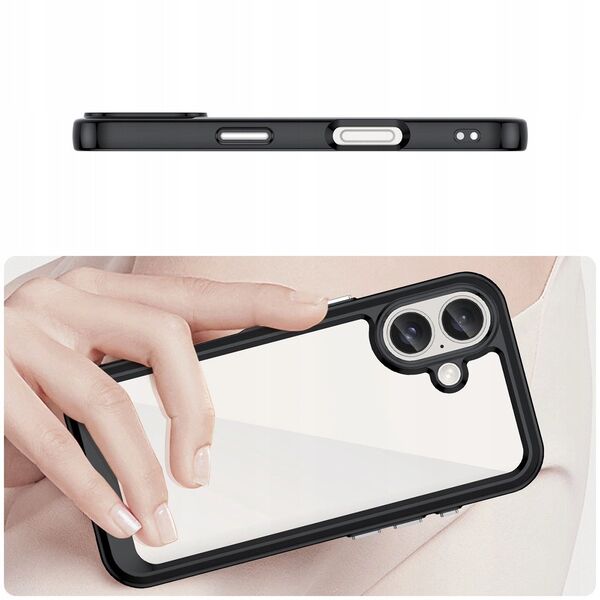 Θήκη Outer Space Case για iPhone 16e κάλυμμα με ελαστικό πλαίσιο - μαύρο