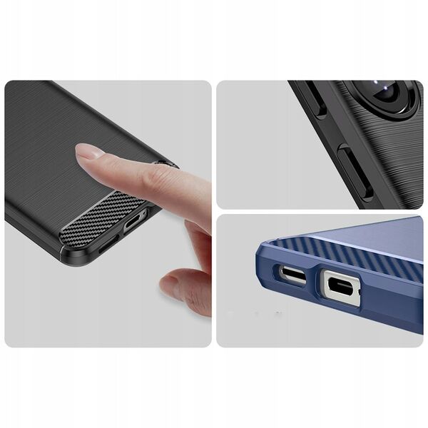 Θήκη σιλικόνης Carbon Case για Samsung Galaxy S25 Edge - μαύρο