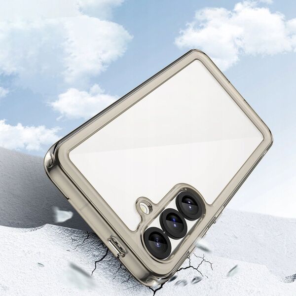 Θήκη Outer Space Case για iPhone 16e με ελαστικό πλαίσιο - ημιδιαφανές, μαύρο