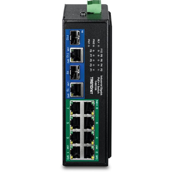 TRENDnet 10-Port Βιομηχανικός Gigabit 400W PoE++ DIN-Rail Διακόπτης