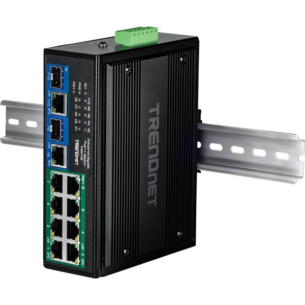 TRENDnet 10-Port Βιομηχανικός Gigabit 400W PoE++ DIN-Rail Διακόπτης