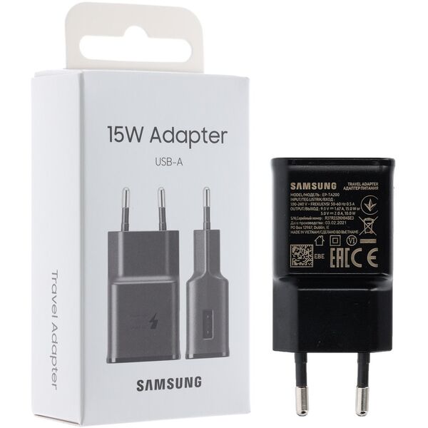 "Samsung 15W USB-A Fast Adapter EP-TA200 - Black"
