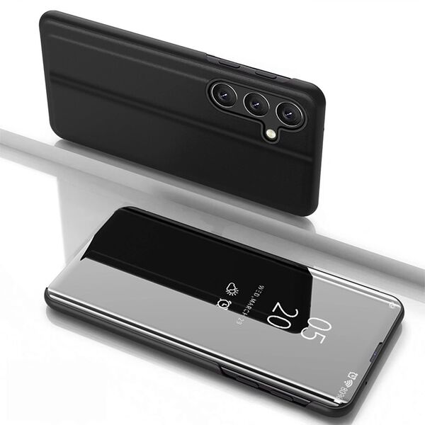 Clear View Case θήκη για Samsung Galaxy S25 με καπάκι - μαύρο