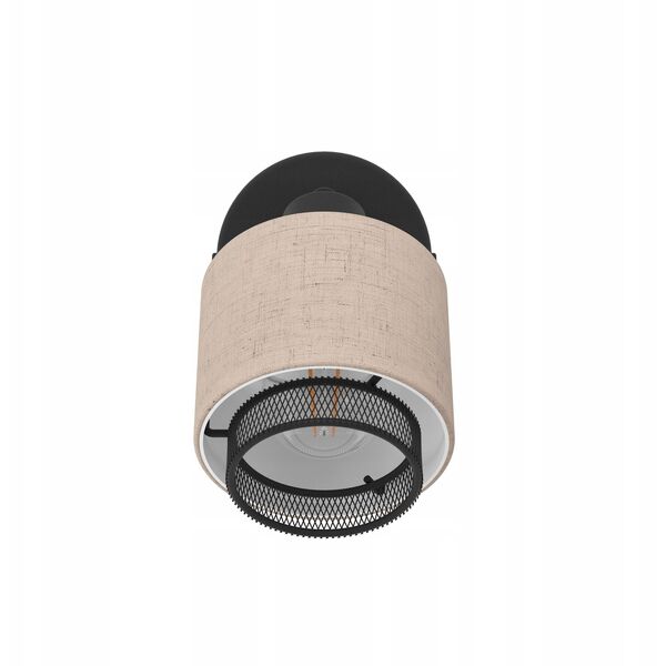 Φωτιστικό σποτ EGLO ROSLEY, 1 x E27, μέγιστο 40 W, μαύρο/φυσικό λινό, 11x9x18.5cm