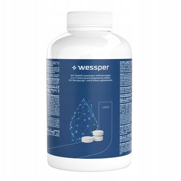 Wessper 2 σε 1 καθαριστικά και απολιπαντικά δισκία 200 τεμ. (WES078-200)
