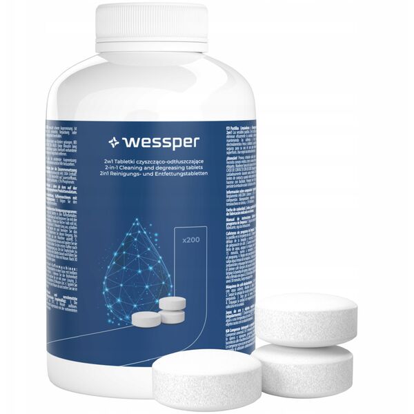 Wessper 2 σε 1 καθαριστικά και απολιπαντικά δισκία 200 τεμ. (WES078-200)