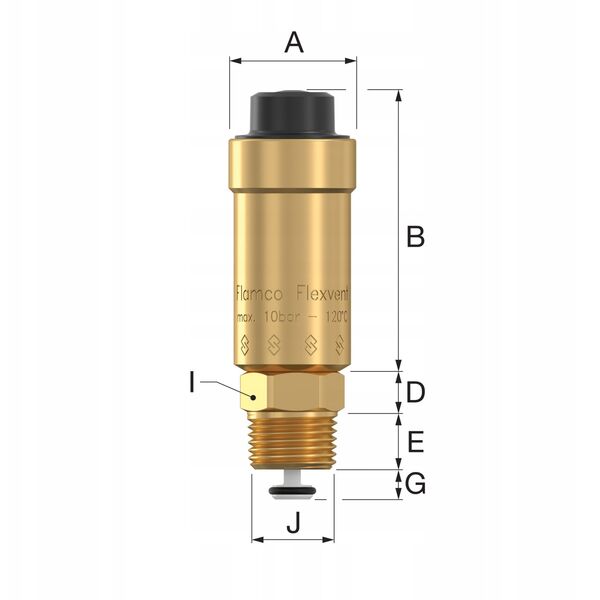 Αυτόματος αεραγωγός FLAMCO Flexvent, 1/2", ver.