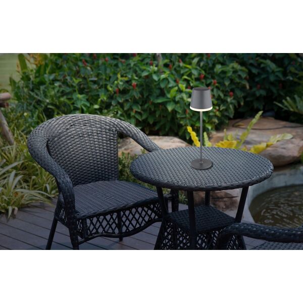 Table LED lamp GLOBO SOLAR, solar powered, IP44, 500lm, 3000K, anthracite