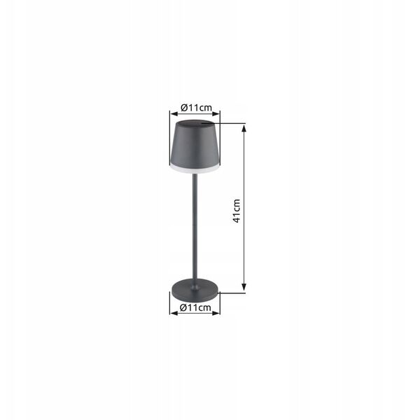 Table LED lamp GLOBO SOLAR, solar powered, IP44, 500lm, 3000K, anthracite