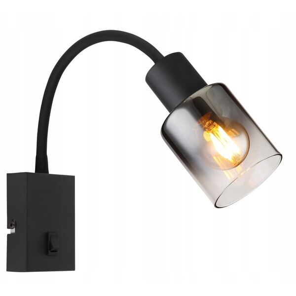 Προβολέας GLOBO HUBERTUS, 1xE14, 40W, με διακόπτη, μαύρο ματ, 7x46.5x36cm