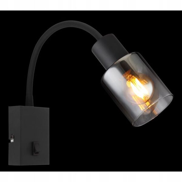 Προβολέας GLOBO HUBERTUS, 1xE14, 40W, με διακόπτη, μαύρο ματ, 7x46.5x36cm