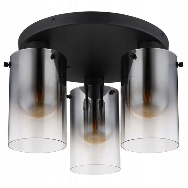 Φωτιστικό οροφής GLOBO FLORENTINA, 3x E27, 40W, 230V, μέταλλο, μαύρο χρώμα, o40.5x26 cm