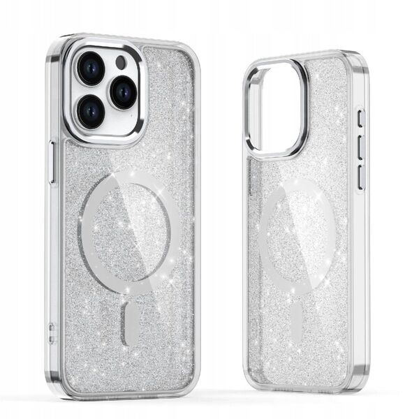 Θήκη με γκλίτερ Glitter Case με MagSafe για iPhone 16e - λευκό