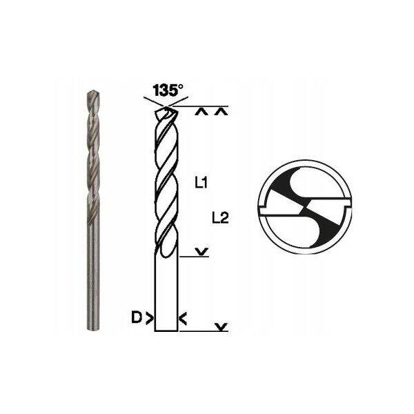 Τρυπάνι STAND. HSS-G 135 '12,2/101MM 5PC