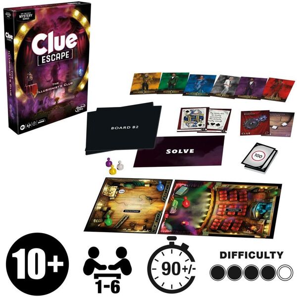 Επιτραπέζιο παιχνίδι Hasbro Gaming Cluedo Escape The Illusionist Club, FI