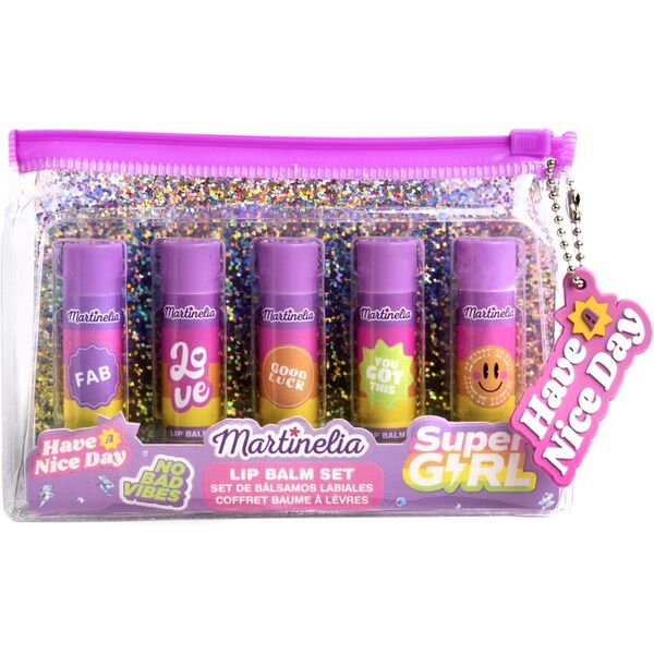 Βάλσαμα χειλιών για παιδιά Martinelia Super Girl, 5 τεμ.