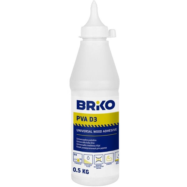 ΚΟΛΛΑ ΞΥΛΟΥ ΠΟΛΛΑΠΛΩΝ ΧΡΗΣΕΩΝ PVA D3 BRIKO (0.5 K