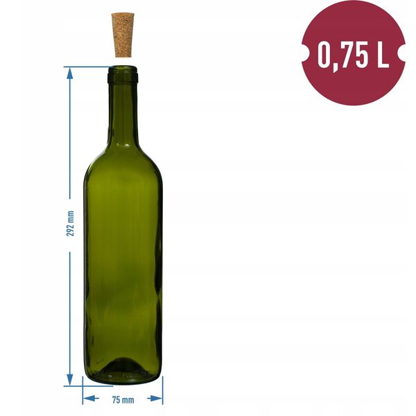 ΓΥΑΛΙΝΟ ΜΠΟΥΚΑΛΙ 0.75L ΣΕΤ OLIV ΧΩΡΙΣ ΚΑΠΑΚΙ 8ΤΜΧ