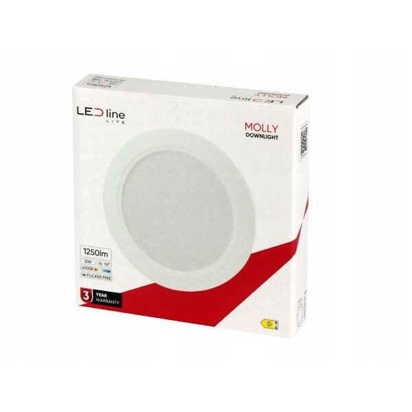 ΕΝΤΟΙΧΙΣΜΕΝΟ ΦΩΤΙΣΤΙΚΟ LED MOLLY 40K 12W 1250LM
