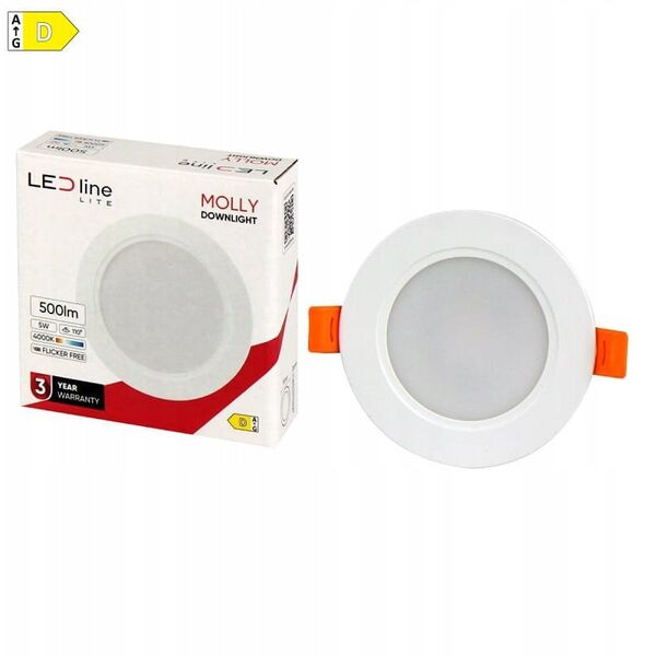 ΕΝΤΟΙΧΙΣΜΕΝΟ ΦΩΤΙΣΤΙΚΟ LED MOLLY 40K 5W 500LM