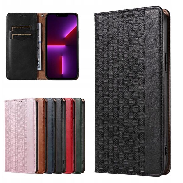 Θήκη Magnet Strap etui iPhone 14 pokrowiec με καπάκι πορτοφόλι mini λουράκι βάση μαύρο